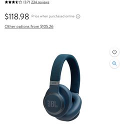 Lightly Used JBL Live 650BTNC - Around-Ear Wireless Headphone with Noise Cancellation - (Blue) 
