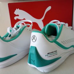 Mercedes Puma White Green Shoes