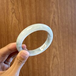 Natural Bean Species Jadeite Jade Bangle Bracelet – Size 7 – New