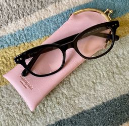 kate spade New York REBECCA acetate readers +1.50 in black with pink case - Like New!