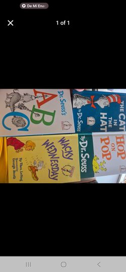 4 Dr.Suess book, the cat in the hat, hop on pop,abc,Wacky Wednesday