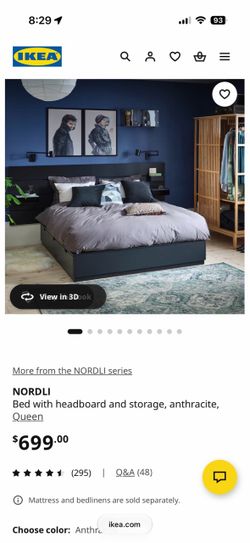 IKEA NORDLI Queen Bed with Headboard and Storage