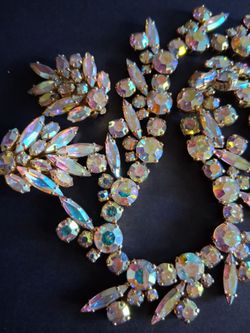 Vintage  Sherman rhinestone necklace earrings