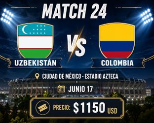 Vendo Boleta Partido Uzbekistán Vs Colombia