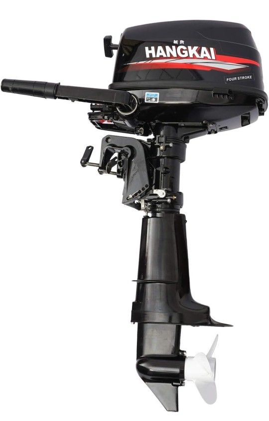 NEW OPEN BOX Hangkai Outboard Motor 6.5HP 4 Stroke Boat Engine Motor Water Cooling & CDI for Fishing Aquaculture Outdoor Adventure Boat