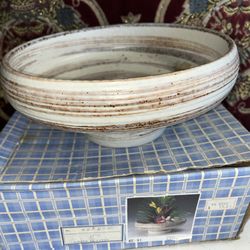 Vintage Japanese Stoneware Ikebana Vase Planter (New in Box)