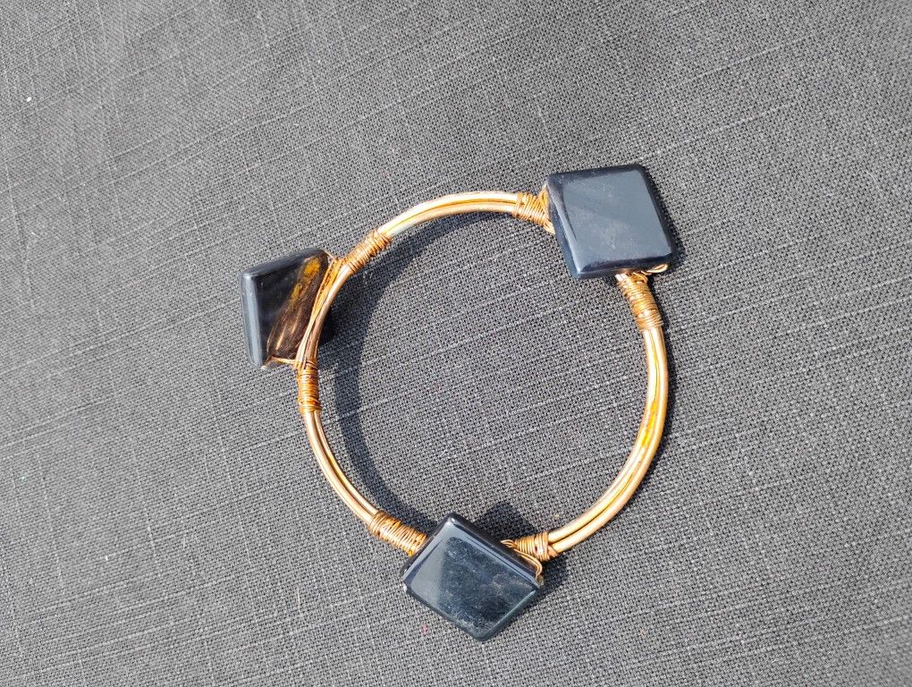 Black And Gold Bangle Bracelet