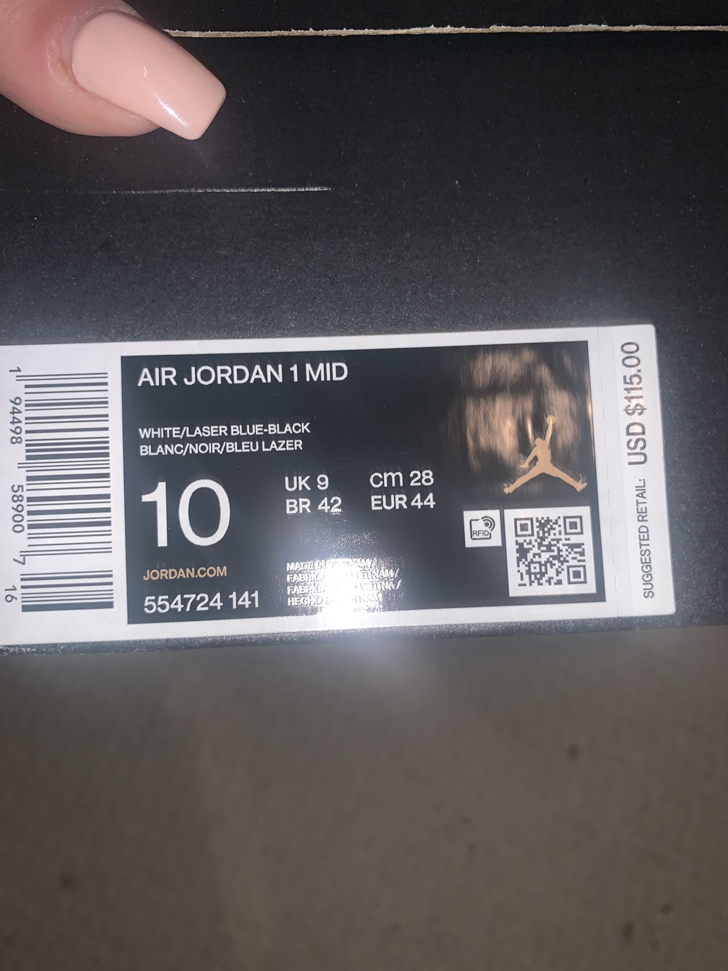 Jordan 1 Mid Blue Laser