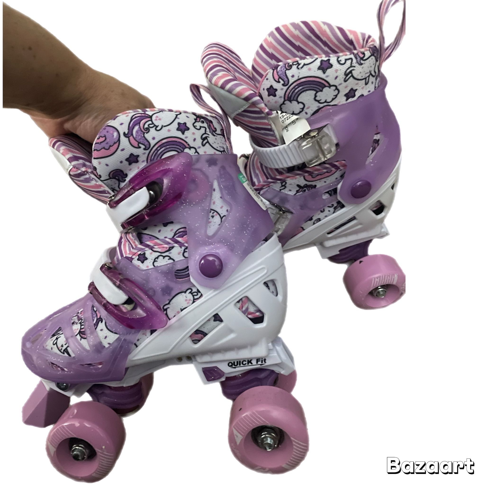 Roller Derby Adjustable Girls Roller Skates, Size 12-2, Pink Purple Unicorns