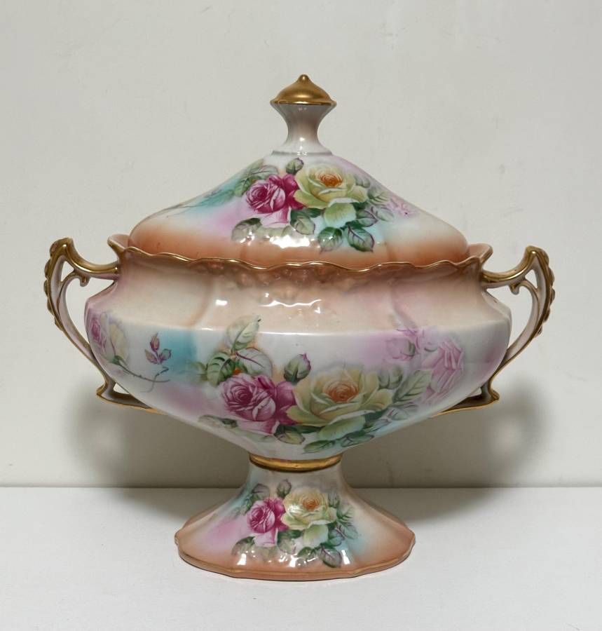 Antique R.S. Prussia Porcelain Tureen Lidded Bowl Jar