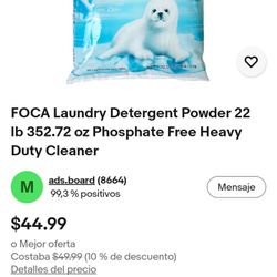 foca laundry detergent powder 22 lbs new one 