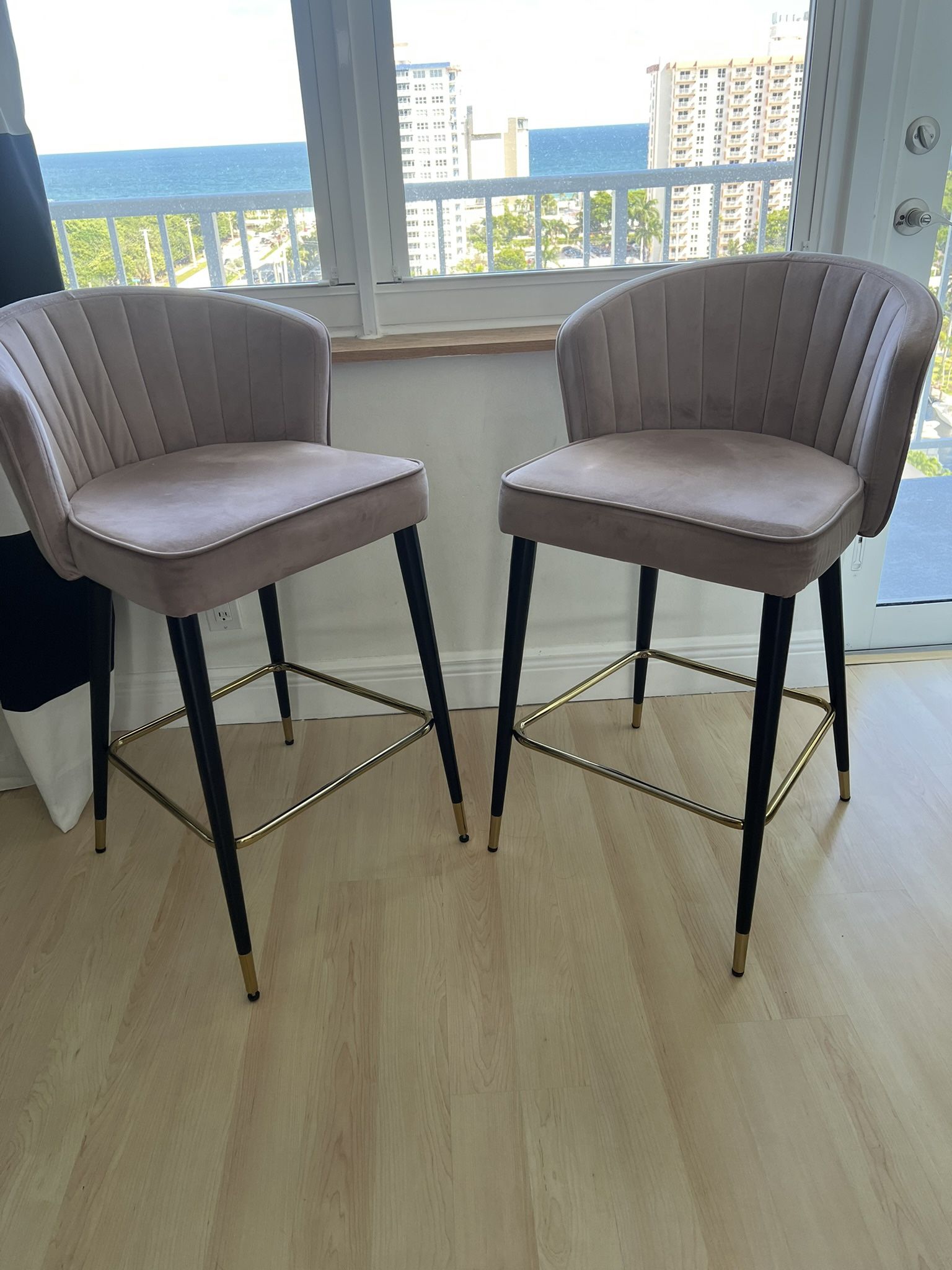 $50 - (2) Contemporary Bar Chairs 