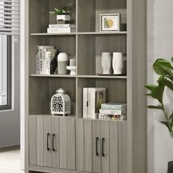 Nyla Oversized Gray Bookshelf