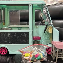 Our Generation Sweet Stop Ice Cream Truck with Electronics for 18" Dolls - Light Blue