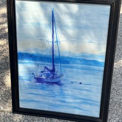 🎨⛵️Original Colored Drawing, Puget Sound Washington State
