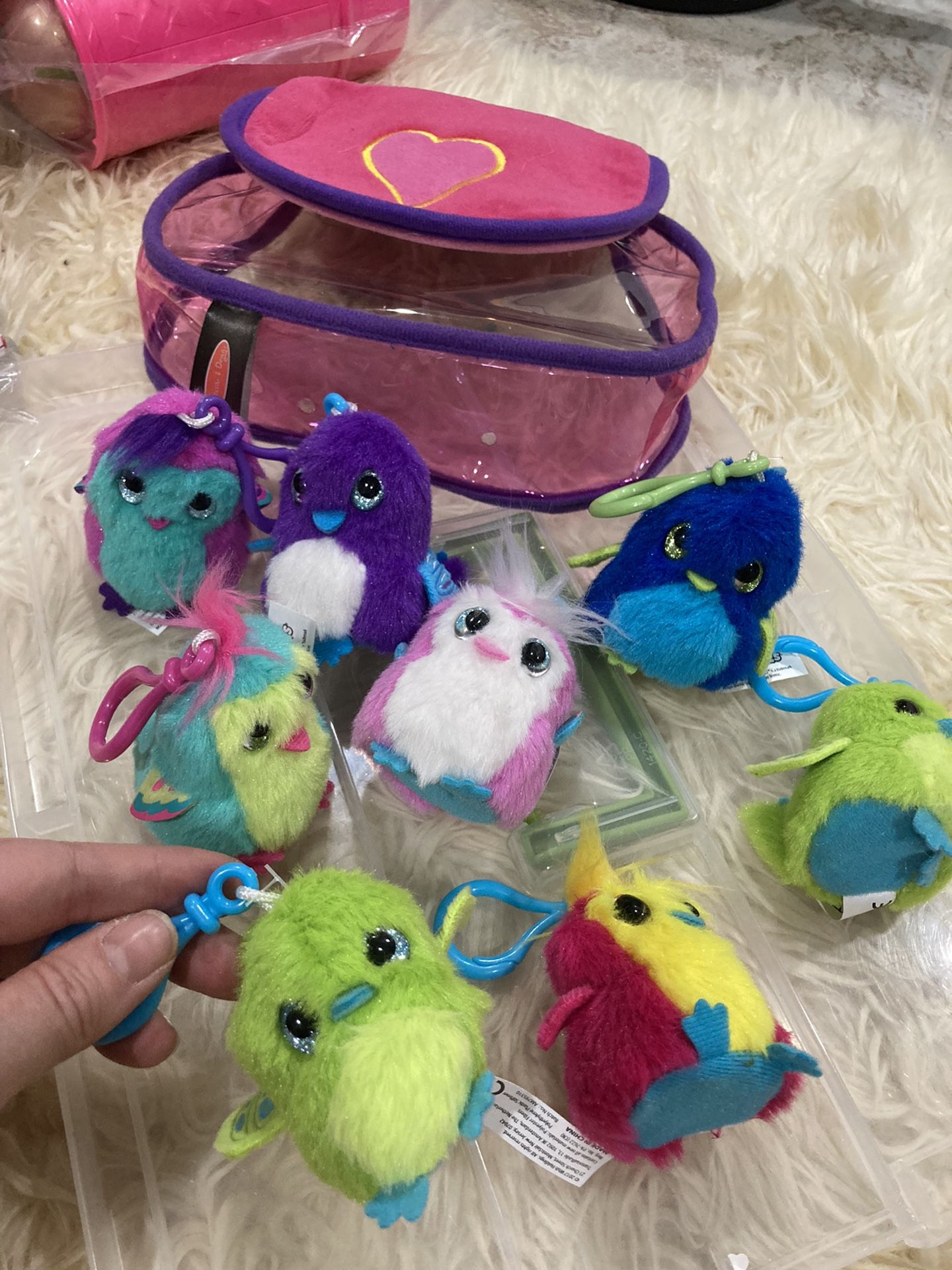 Hatchimals clip-on plush animals keychain Large 3.5" Lot of 8