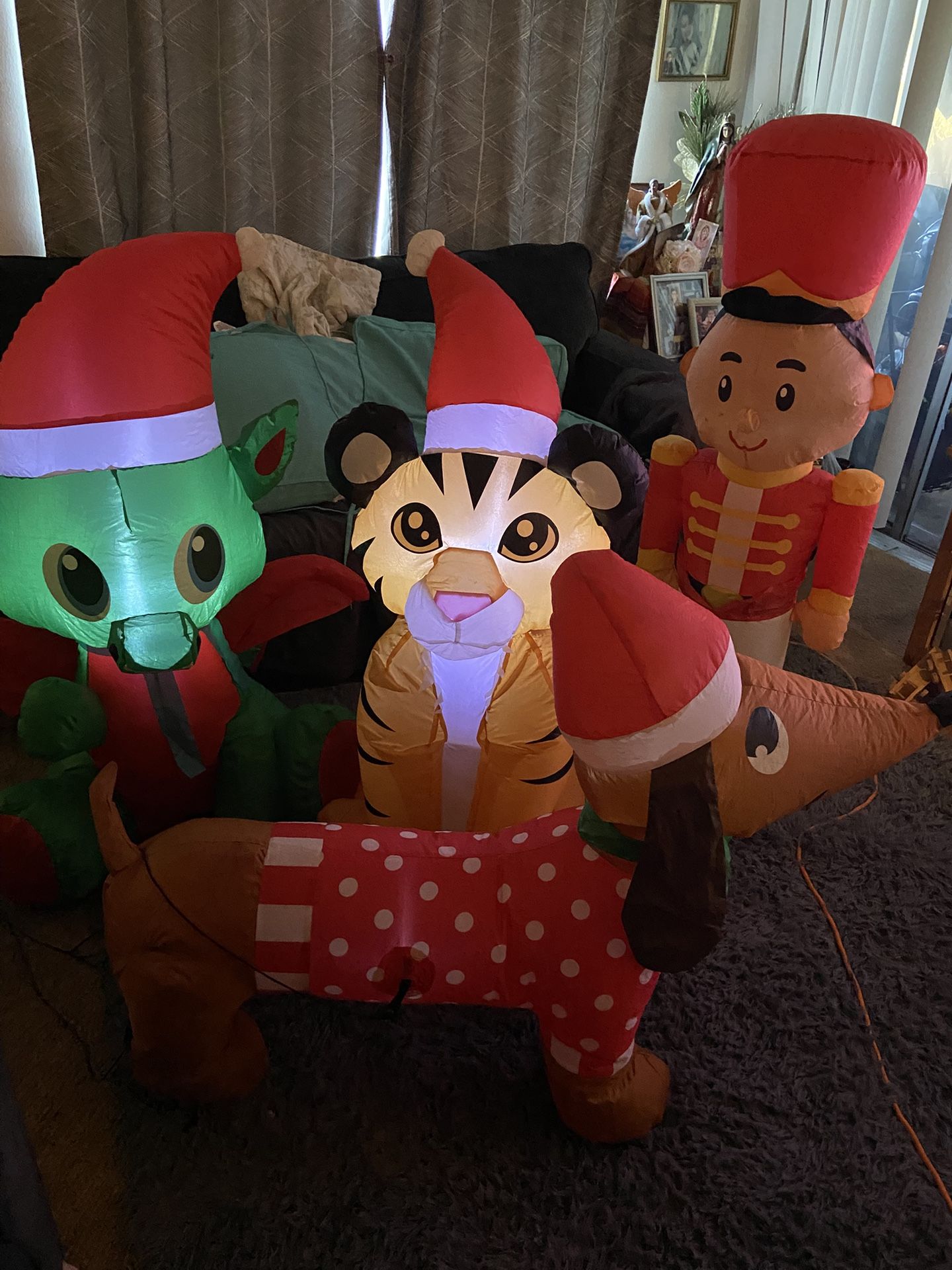 Gemmy 3.5' Very Rare Airblown Christmas Toys with Santa Hat Inflatable