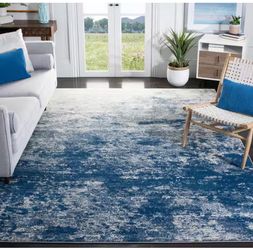 Brentwood Gray/Navy 5 ft. x 5 ft. Square Abstract Area Rug