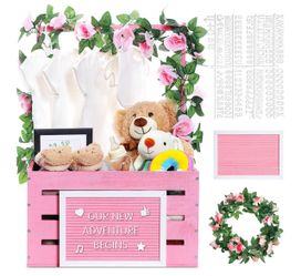 Pink Baby Crate For Baby Shower