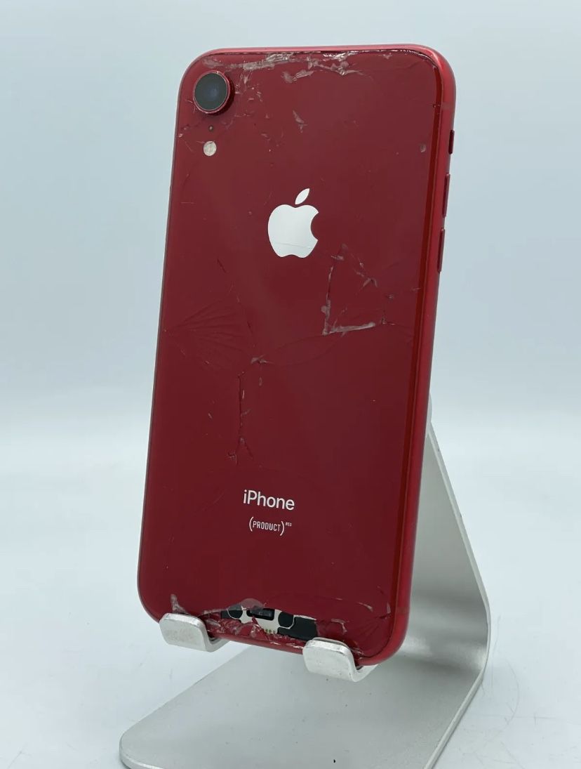 Apple iPhone XR 128GB PRODUCT Red AT&T Cracked Screen/ Back Glass W/ LCD Damage