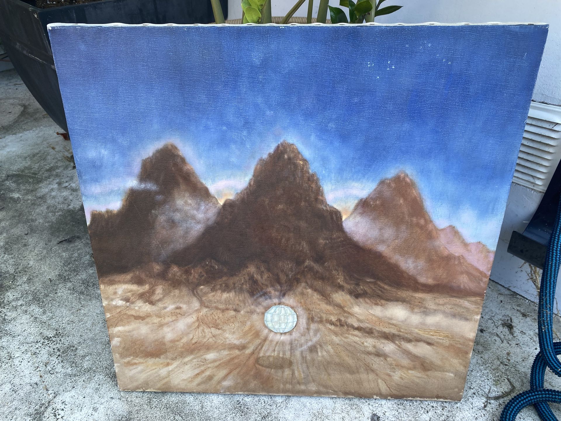 Mountains Painting On Canvas 22” x 22”
