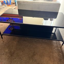 Black glass coffee table