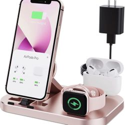 Portable 3 in 1 Charging Station for Apple Products, Foldable Charging Dock for iPhone/AirPodsi Series, Charging Stand Compatible with iWatch Ultra/8/