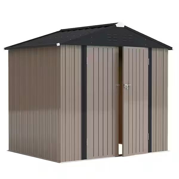 ❤️ 6 ft. W x 8 ft. D Outdoor Storage Metal Shed Lockable Metal Garden Shed for Backyard Outdoor 245 $170