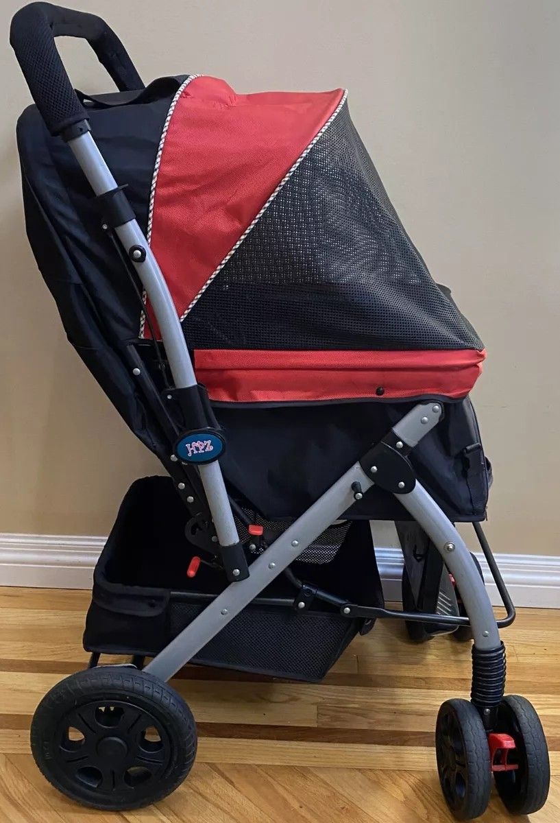HPZ PC8853 Pet Rover Convertible Dog Cat Pet Stroller Travel Carriage |Black Red