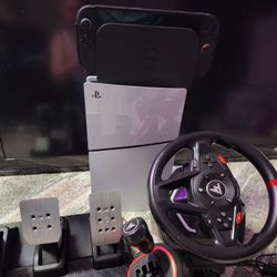 PS5, Nintendo switch 2, thrustmaster racing set. Looking to trade all for a good steam deck or gaming computer that'll play newer games. 