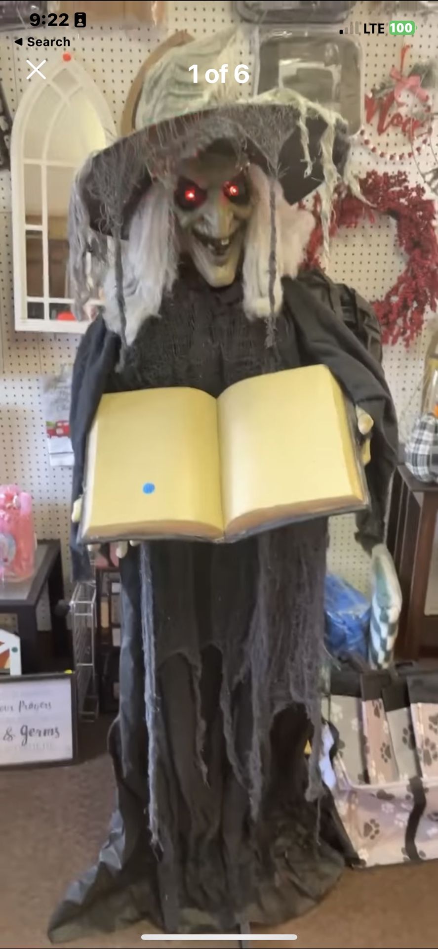 New Ltd 6 Ft Halloween Witch, Eyes Light Up And It Talks