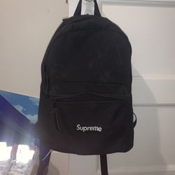Supreme Black Canvas Backpack 