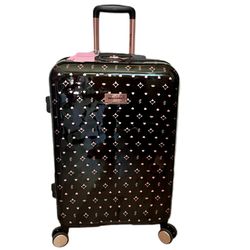 Juicy Couture Arwen 25” HardSide Spinner Rolling Luggage Suitcase Rose Gold Logo