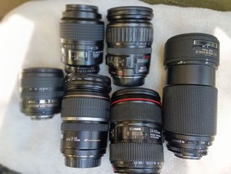 Canon and Nikon professional lenses.