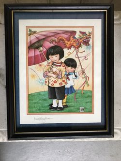 Mary Engelbert signed art print with frame