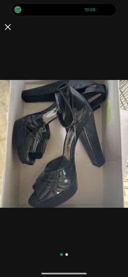 Black Chunky Heels Size 7