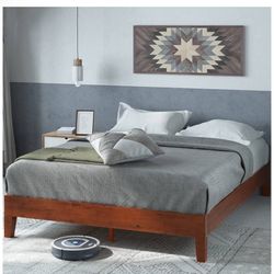 ZINUS Wen Deluxe Wood Platform Bed Frame / Solid Wood Foundation