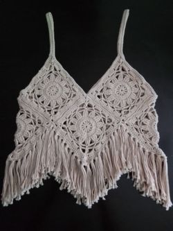 Beautiful Crocheted Boho Top SIZE Small