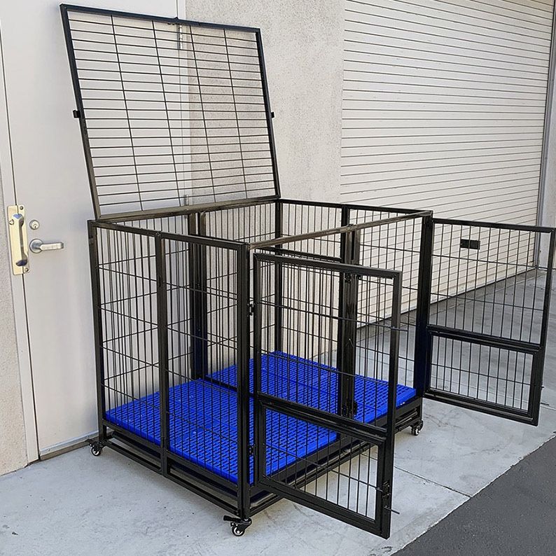 $280 (New in Box) X-Large 49” heavy duty folding dog cage 49x38x43” double-door kennel w/ divider 