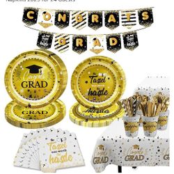  Decorations Class of 2025, Graduation Party Supplies. Graduation Plates and Napkins 2025 for 24 Guests