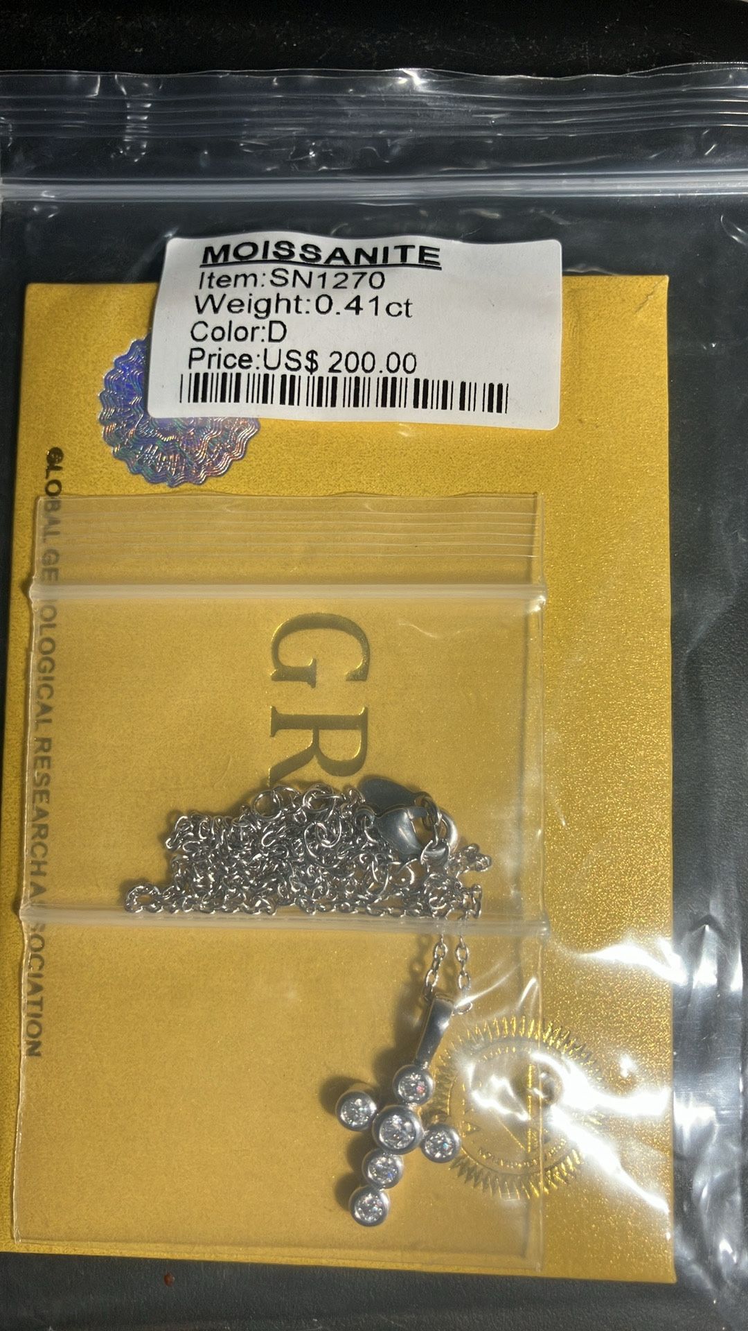 Diamond Moissanite Cross Pendant 