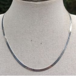 22" Herringbone Necklace 4MM Solid Sterling Silver Stamped 