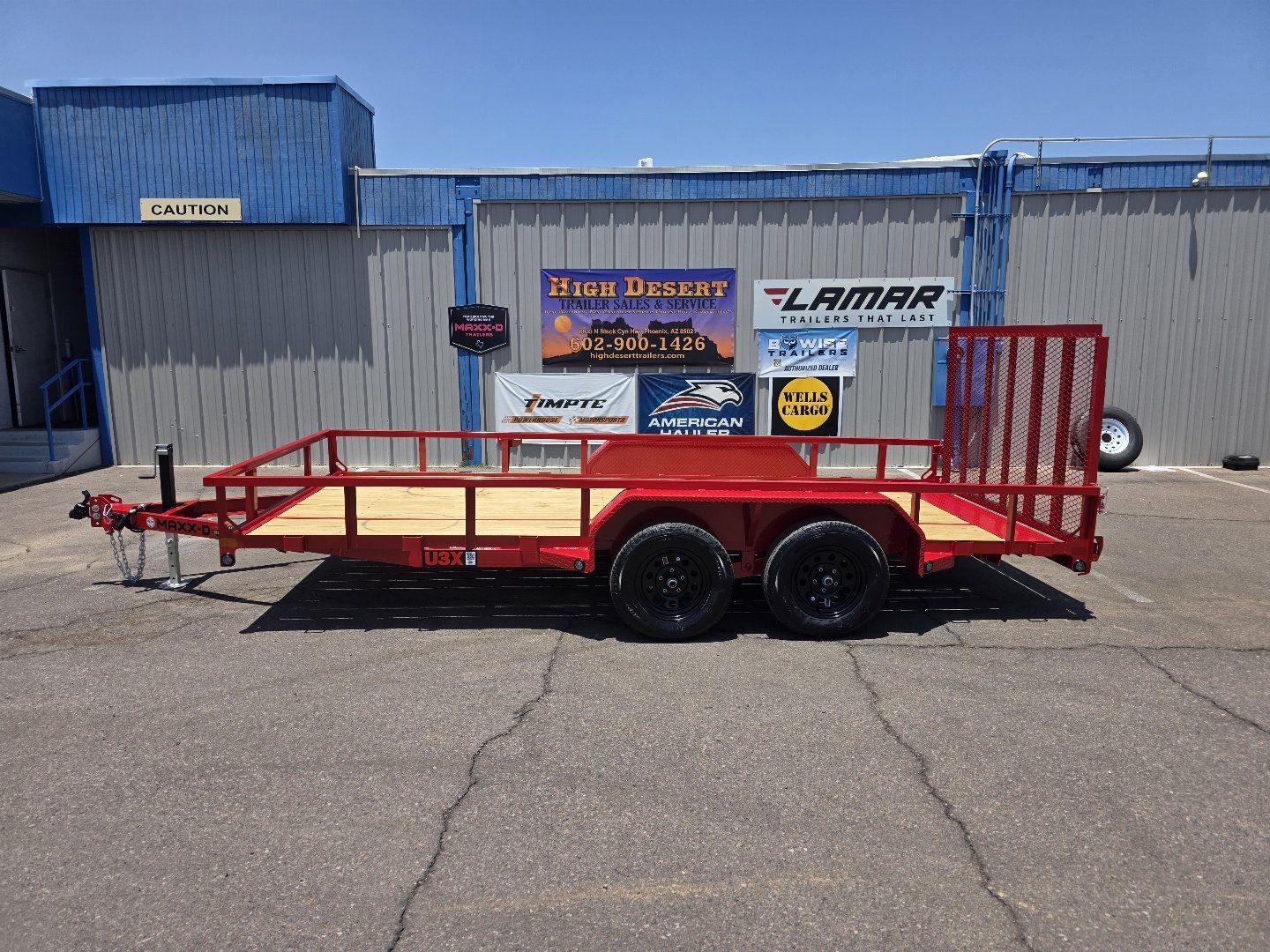 2026 MaxxD U3X Utility 7x16 7k GVWR Flame Red Brakes Both Axles 