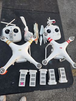 DJI Phantom Drone Lot – 2 Drones, Controllers, Batteries