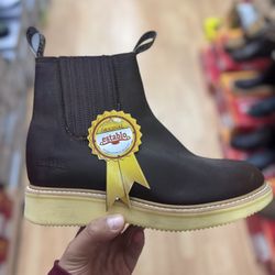 Establo Leather Ankle Work Boots Brown Size 8.5/9.5