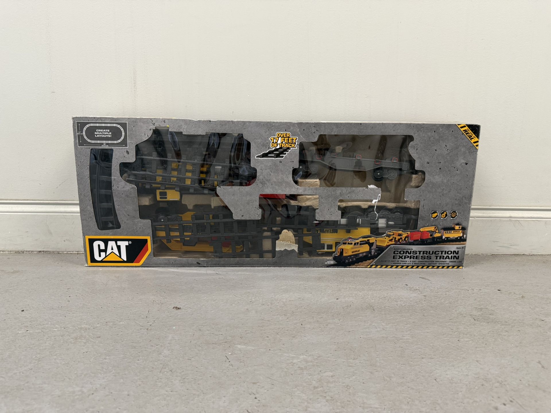 CAT Motorized Construction Express Train Set Battery with Tracks (Good condition) PICK UP IN CORNELIUS