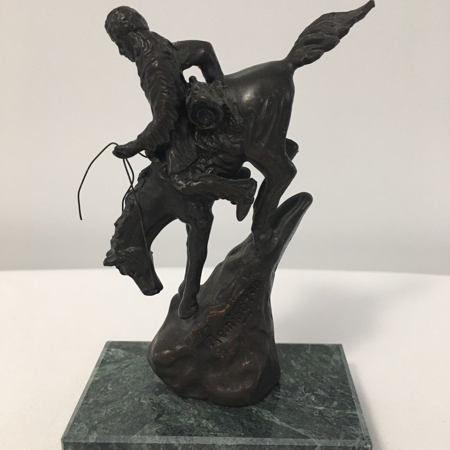 Frederic Remington bronze Indian and bucking horse