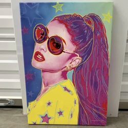 Ariana Grande Large 18x26” Pop Art Print Vibrant Colorful Portrait - Music Studio Home Decor