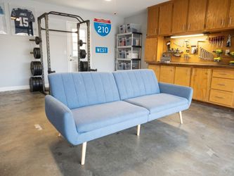 Free Delivery! Blue Gray Sectional Couch Sofa Chaise Foot Rest Ottoman futon bed mattress
