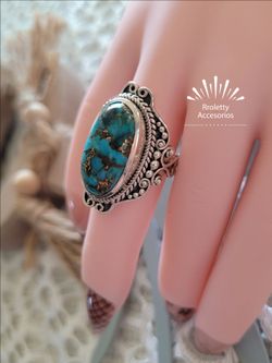 Sterling silver Ring with Turquoise Stone Bali Style